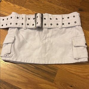 Princess Polly White Mini Skirt with Belt